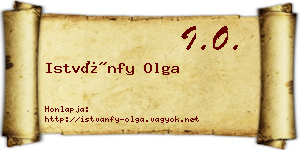 Istvánfy Olga névjegykártya